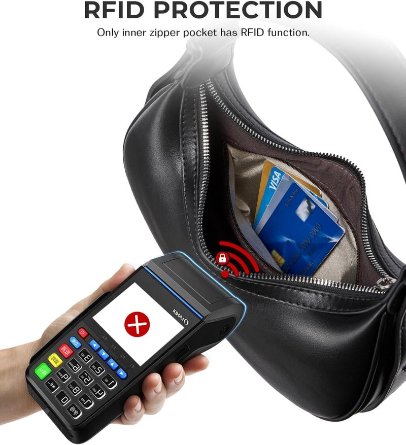 CHOLISS Shoulder Bag for Women RFID Vegan Leather Crescent Hobo Bag Clutch Underarm Purse Top-Handle Travel Handbags - Image 3